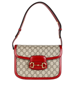 Medium Horsebit 1955, Canvas/Leather, Beige/Red, 602204, B, 3*